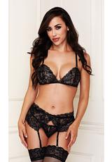 Black Lace Garter/ Crotchless