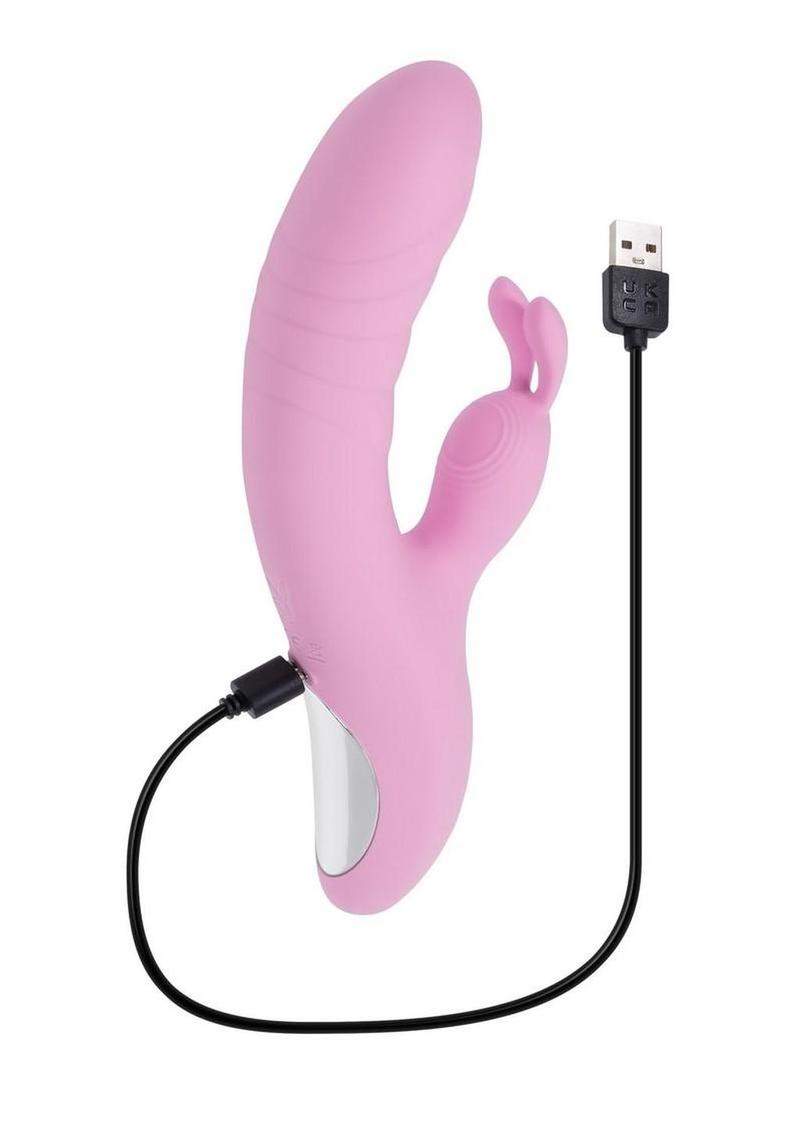 Playboy Rub Me Right Rechargeable Silicone Thrusting G-Spot Rabbit Vibrator