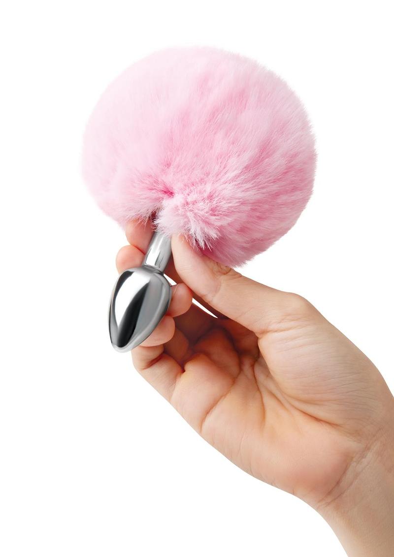 3 Fluffy Bunny Metal Plug W/ Pink Tail
