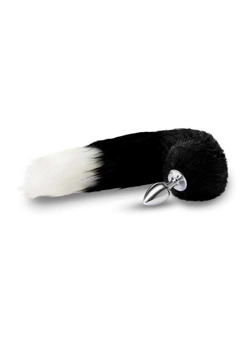 3 Metal Plug W/ 14 Blk Indigo Fox Tail - Black