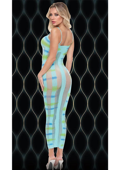 Blue Horizon Maxi Dress - Blue/Green - One Size