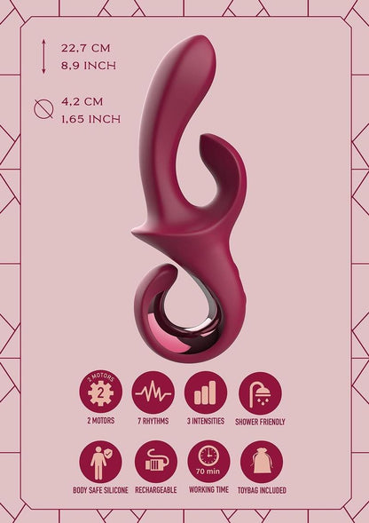 Dreamtoys Glam Duo Vibrator - Red