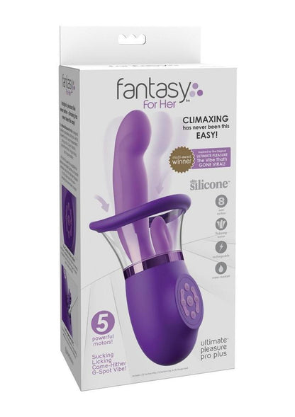 Fantasy For Her Ultimate Pleasure Pro Plus Rechargeable Vibrator with A Clitoral Stimulator - Purple