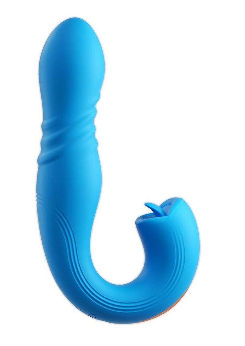 Joi Thrust 2 Pressure Sensing App Controlled Thrusting G-Spot Silicone Rechargeable Vibrator and Tongue Clit Licker