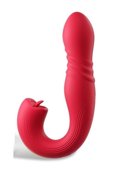 Joi Thrust 2 Pressure Sensing App Controlled Thrusting G-Spot Silicone Rechargeable Vibrator and Tongue Clit Licker