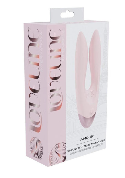 Loveline Amour 10 Function Dual Motor Silicone Rechargeable Vibrator - Pink