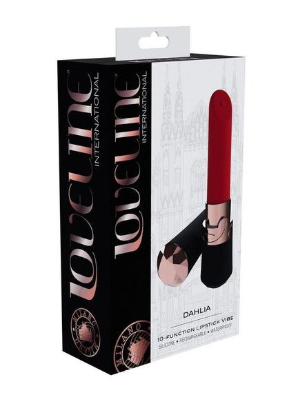 Loveline Dahlia 10 Function Silicone Lipstick Vibrator - Black/Red