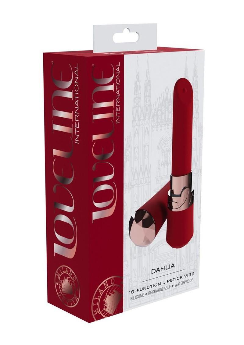Loveline Dahlia 10 Function Silicone Lipstick Vibrator - Red