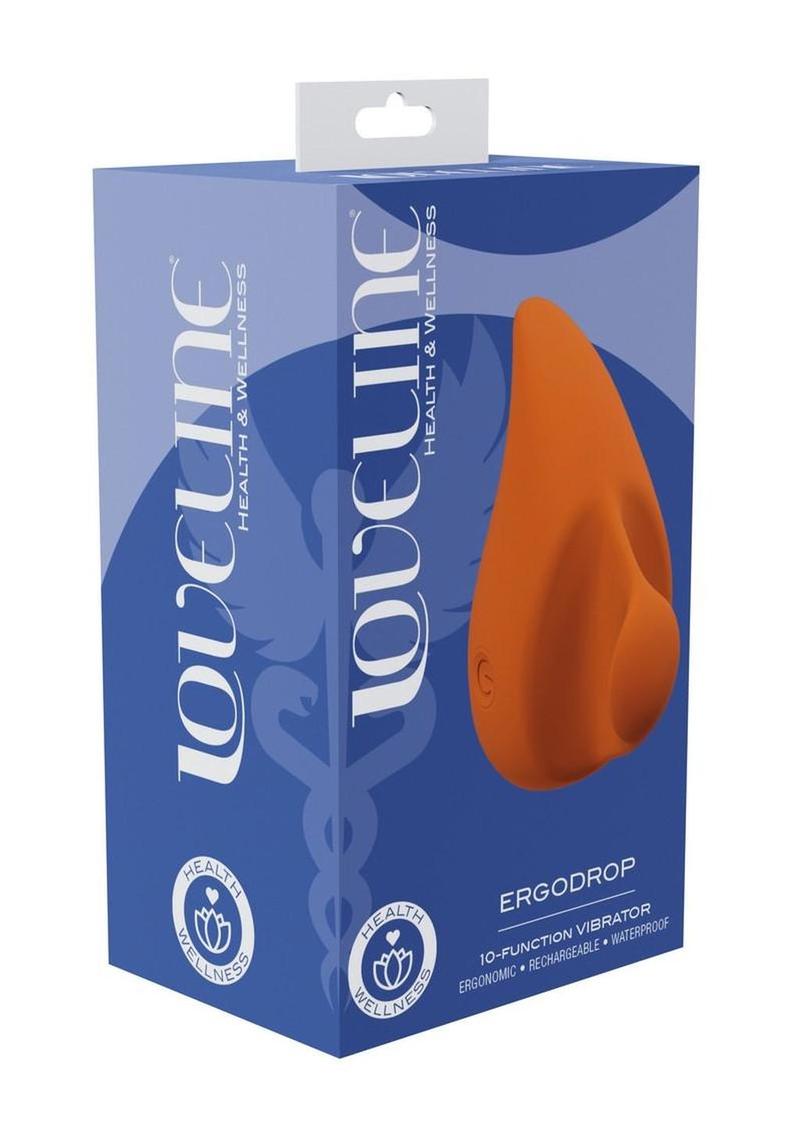 Loveline Ergodrop 10 Function Rechargeable Silicone Vibrator - Orange