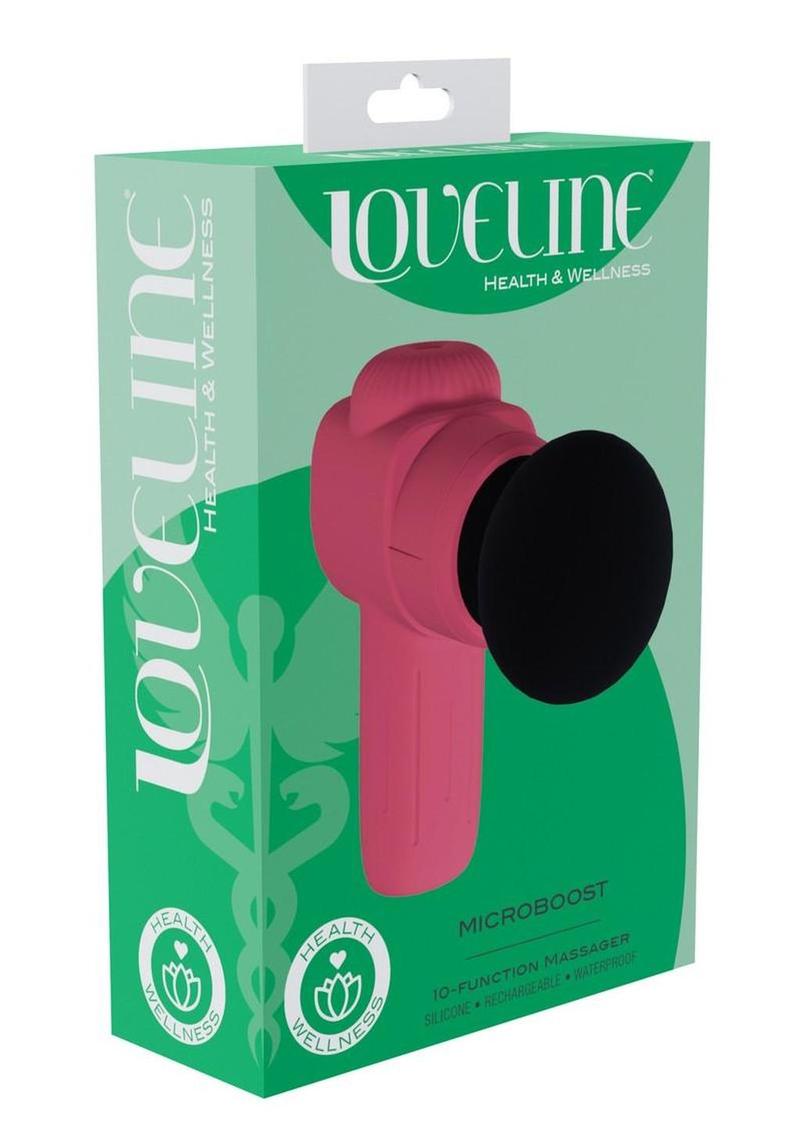 Loveline Microboost 10 Function Vibrating Rechargeable Silicone Massager - Pink