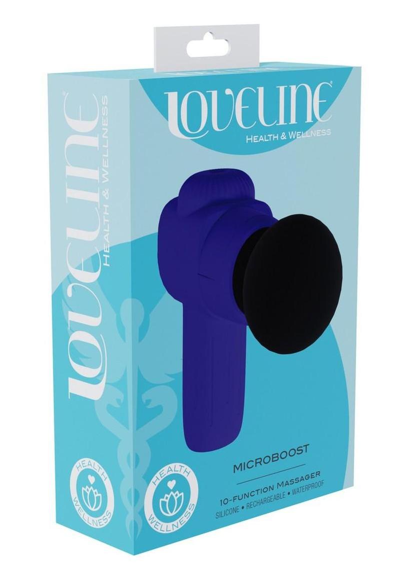 Loveline Microboost 10 Function Vibrating Rechargeable Silicone Massager - Purple