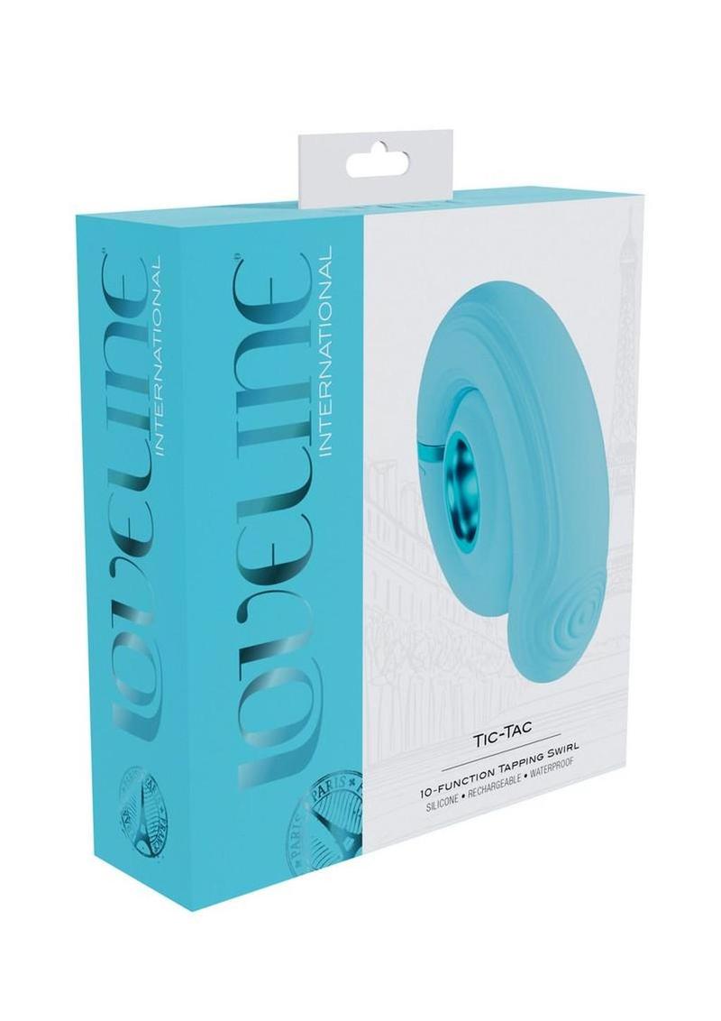Loveline Tic-Tac Tapping Swirl Rechargeable Silicone Vibrator - Blue