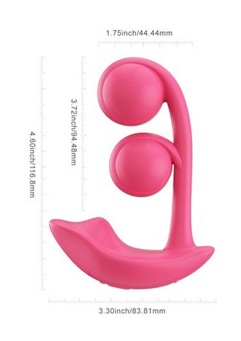 Melody Pressure Sensing App-Controlled Rechargeable Silicone Twin Balls Clit and G-Spot Vibrator