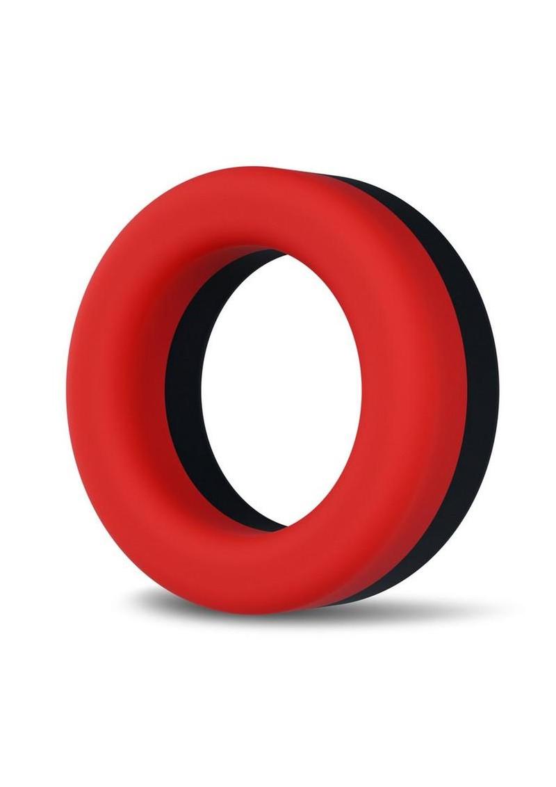 Performance Plus Takeoff Silicone Cock Ring - Black/Red