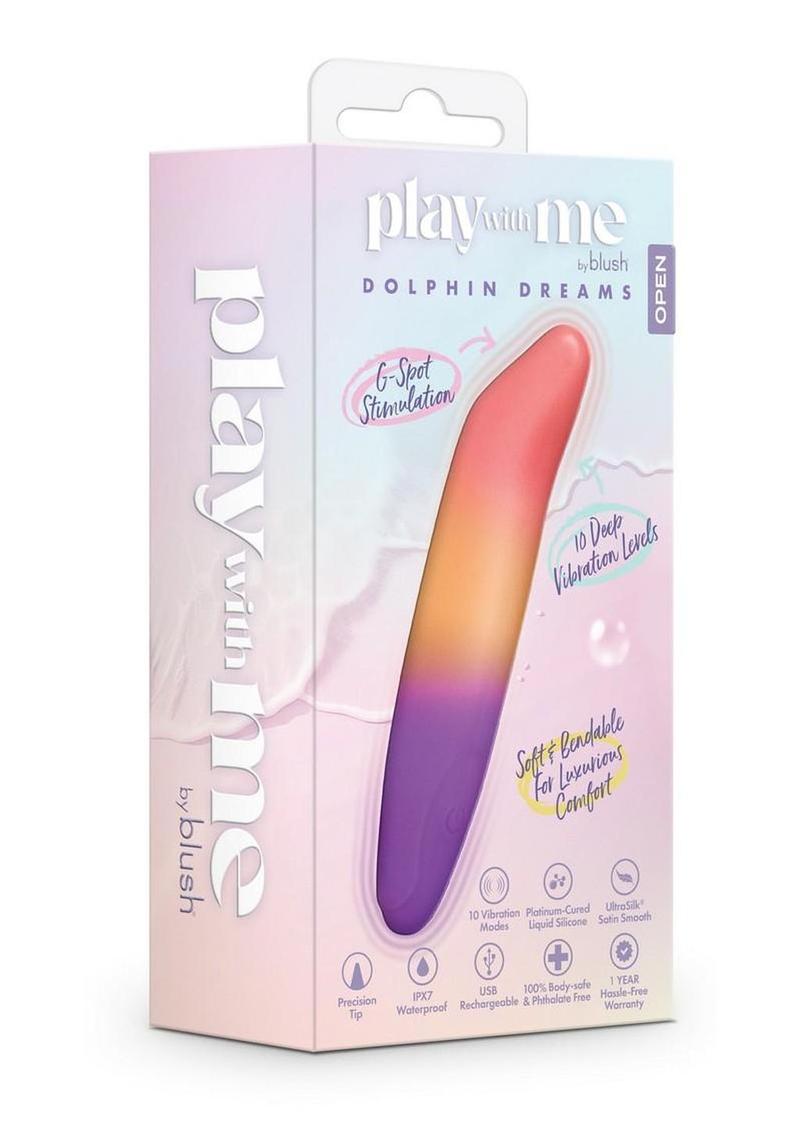 Play with Me Dolphin Dreams Rechargeable Silicone G-Spot Bullet Vibrator - Multicolor
