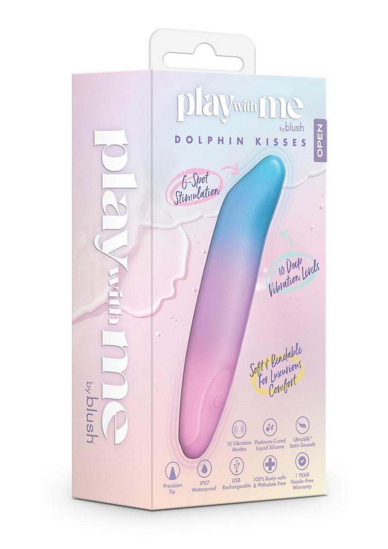 Play with Me Dolphin Kisses Rechargeable Silicone G-Spot Bullet Vibrator - Multicolor