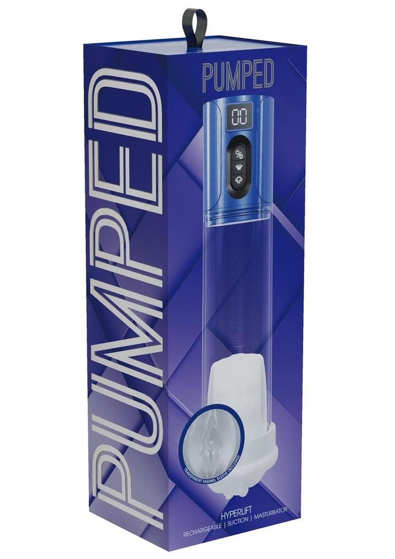 Pumped Hyperlift 7 Function Rechargeable Masturbator - Metallic - Blue