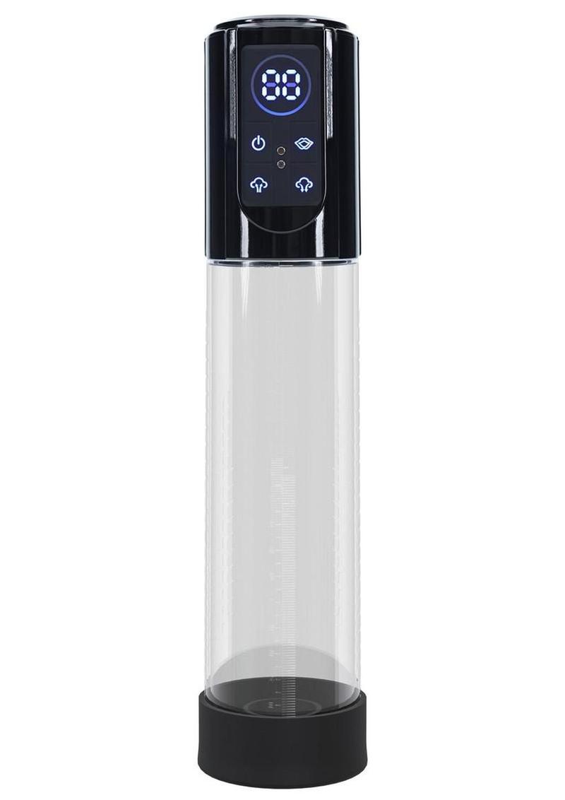 Pumped Megalift Automatic 6 Function Rechargeable Penis Pump - Black