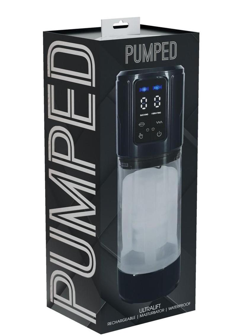 Pumped Ultralift 10 Function Rechargeable Masturbator - Grey/Gun Metal