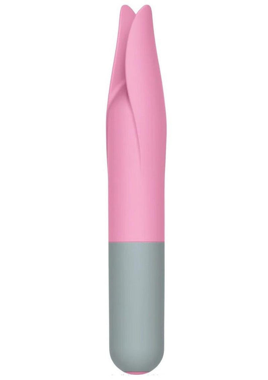 Rock Candy Cherry Flicker Rechargeable Silicone Tickler - Gray/Pink