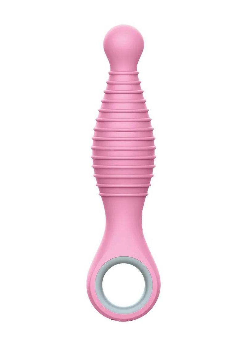 Rock Candy Sweet Cheeks Rechargeable Silicone Anal Vibrator - Gray/Pink