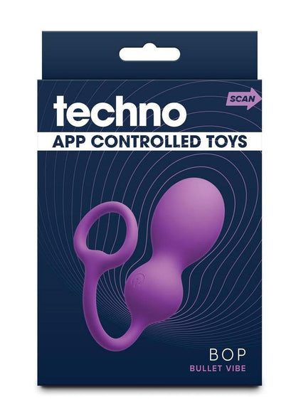 Techno Bop Rechargeable Silicone App Compatible Vibrator - Purple