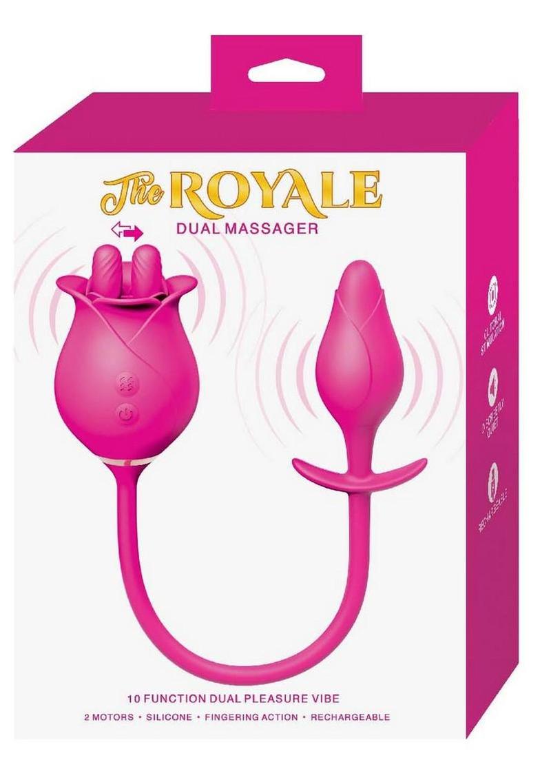 The Royale Dual Massager Silicone Rechargeable Vibrator - Pink