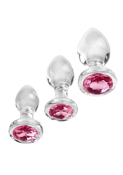 Adam and Eve Pink Gem Glass Plug