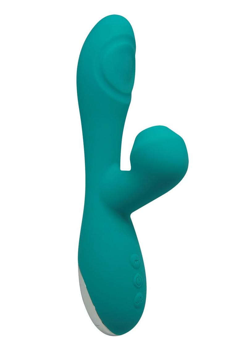 Alive Caribbean Shine Rechargeable Silicone Rabbit Vibrator - Blue