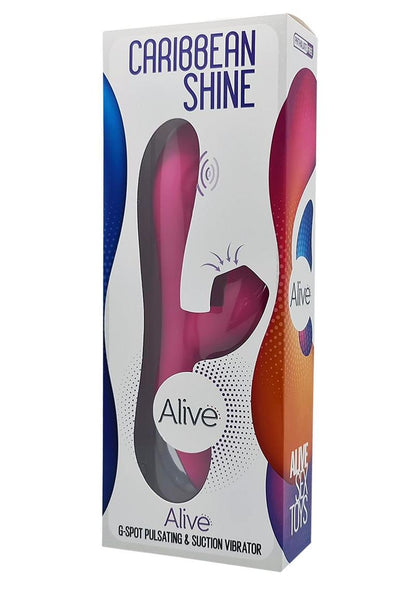 Alive Caribbean Shine Rechargeable Silicone Rabbit Vibrator - Pink