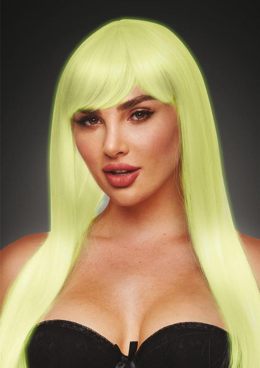 Amber Glow In The Dark Wig - Glow In The Dark/White