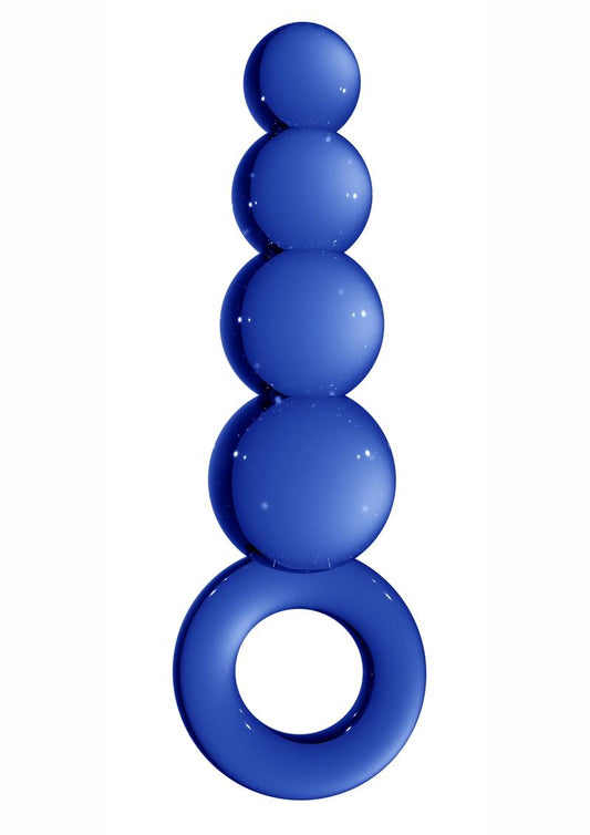 Chrystalino Tickler Glass Butt Plug - Blue - 4.5in