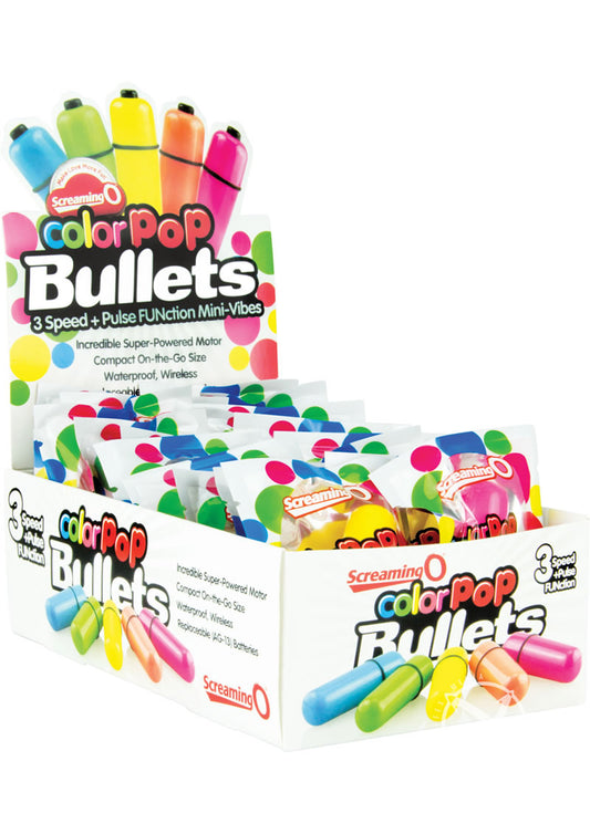 Color Pop Bullets Waterproof - Assorted Colors - 20 Each Per Display