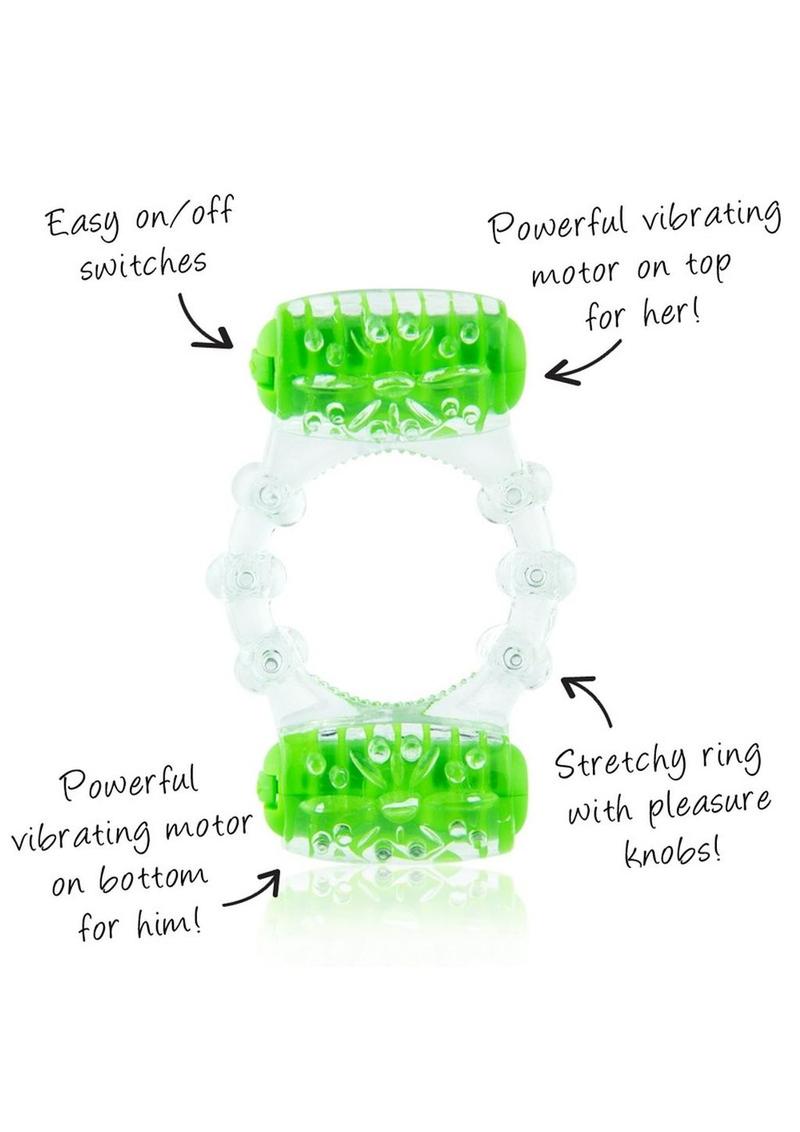Color Pop Quickie Two-O Silicone Dual Vibrating Cock Ring