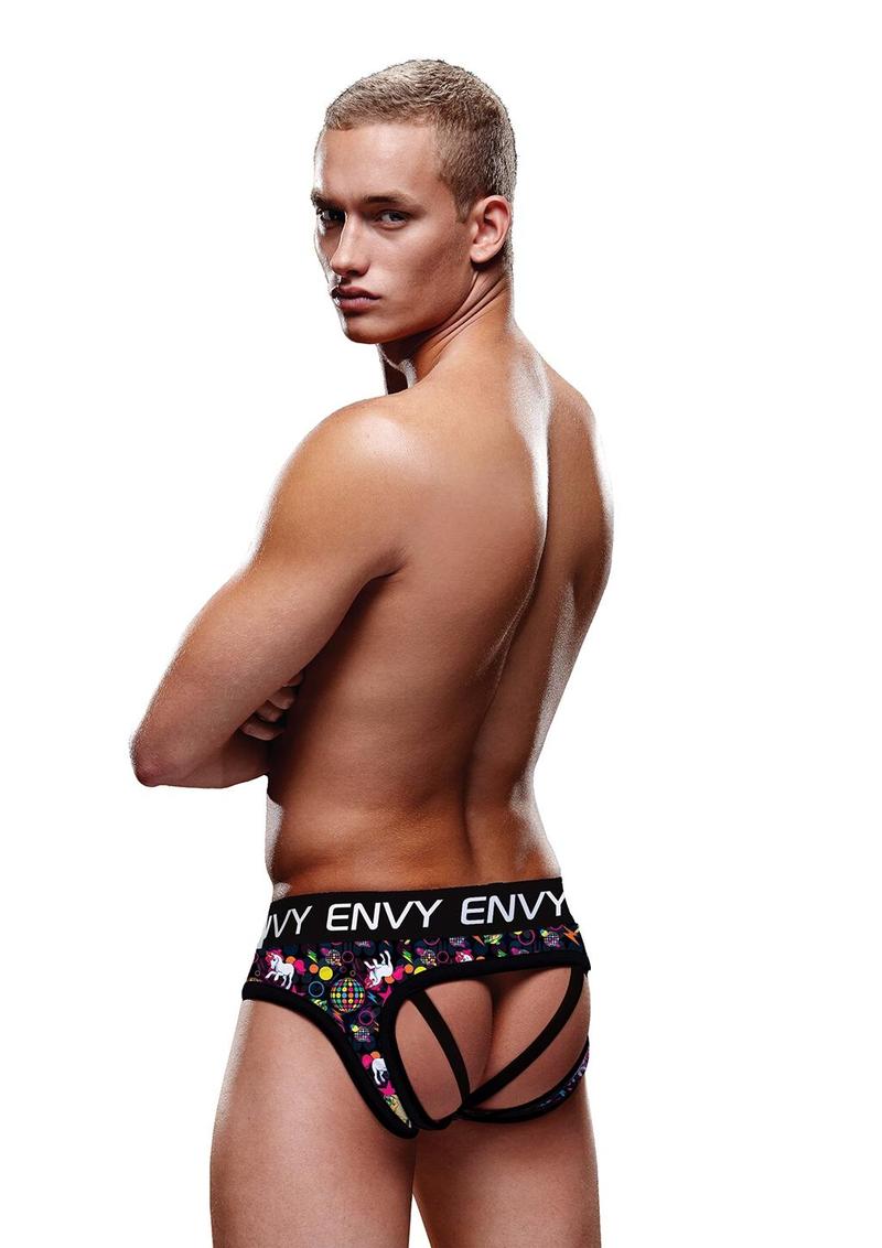 Disco Unicorn Bubble Butt Jock - Black - Medium/Small