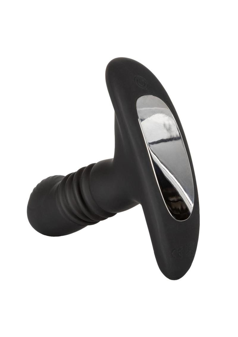 Eclipse Thrusting Rotator Probe Silicone Rechargeable Vibrating Butt Plug with Remote Control
