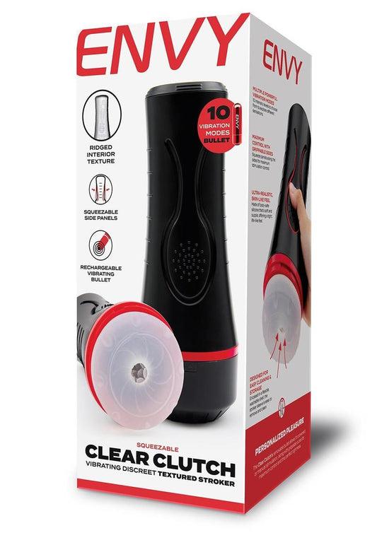 Envy Frost Squeezable Vibrate Ass Stroke - Black/Clear