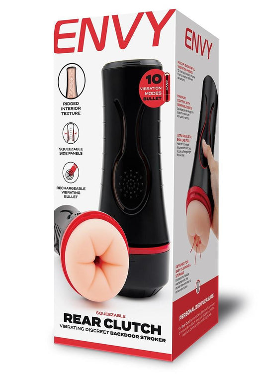 Envy Squeezable Vibrating Ass Stroker - Black
