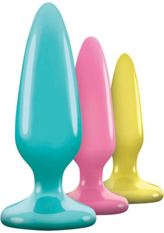 Firefly Pleasure Plug Trainer Kit Butt Plugs - Assorted Colors/Glow In The Dark