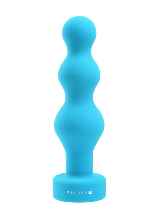 Gender X Plugged Up Rechargeable Silicone Anal Beads - Blue