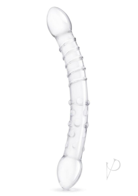Glas Girthy Double Trouble Glass Dildo - Clear - 12in