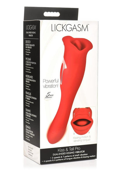 Lickgasm Kiss and Tell Pro Dual-Ended Kissing Rechargeable Silicone Vibrator - Red