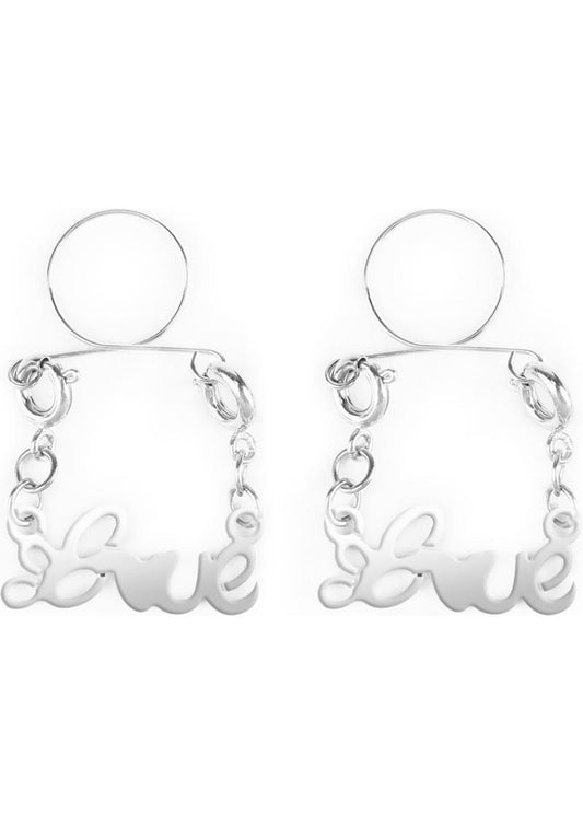 Silver Love Nipple Jewelry - Silver