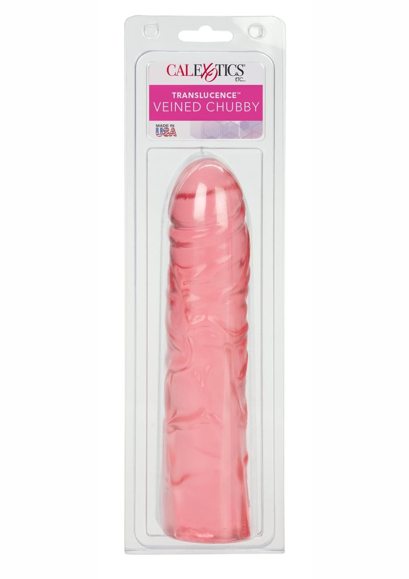 Translucence Veined Chubby Dildo - Pink - 8.5in
