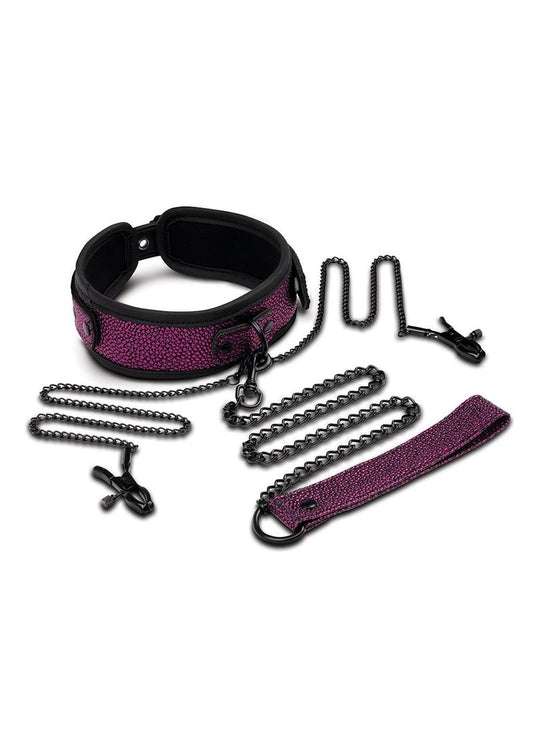 WhipSmart Dragons Lair Collar Leash Nipple Clip - Black