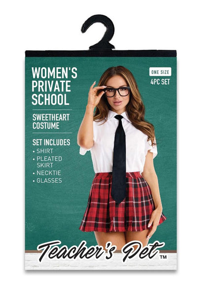 Womens 4pc Private School Sweetheart Cos